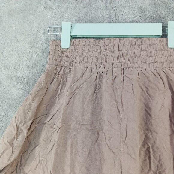 100% Rayon Short A-Line Skirt Size XS (W26) Casual Office Solid Taupe - Picture 7 of 9